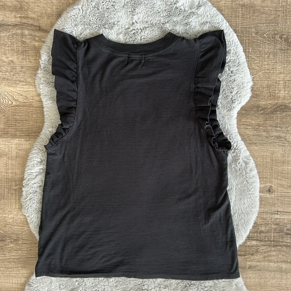 NATION LTD Paulette Tank Reverse Slub In Jet Black L - Picture 8 of 9